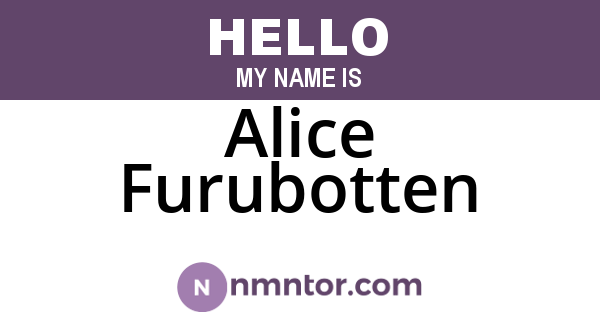 Alice Furubotten