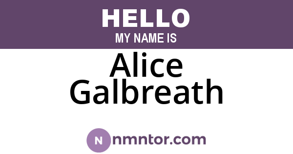 Alice Galbreath