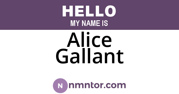 Alice Gallant