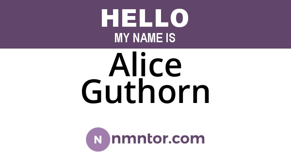 Alice Guthorn