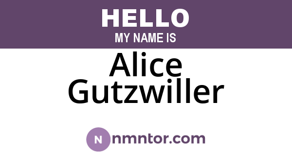 Alice Gutzwiller