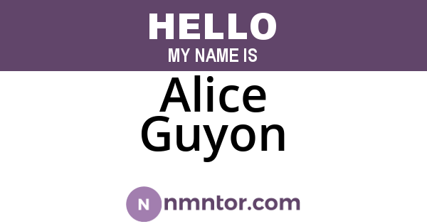 Alice Guyon