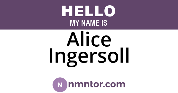 Alice Ingersoll