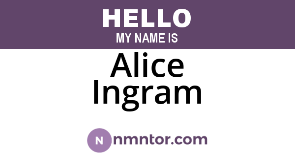 Alice Ingram