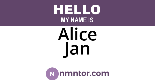 Alice Jan