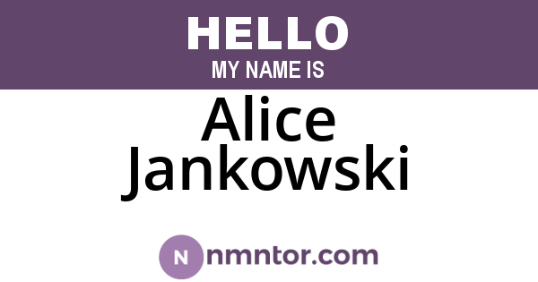 Alice Jankowski