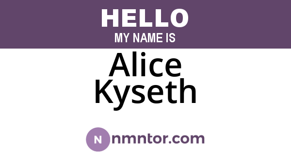 Alice Kyseth