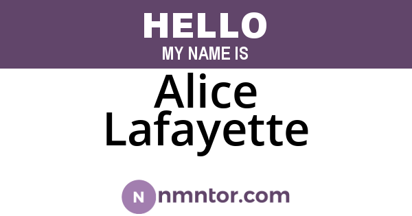 Alice Lafayette