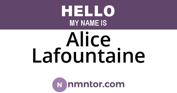Alice Lafountaine