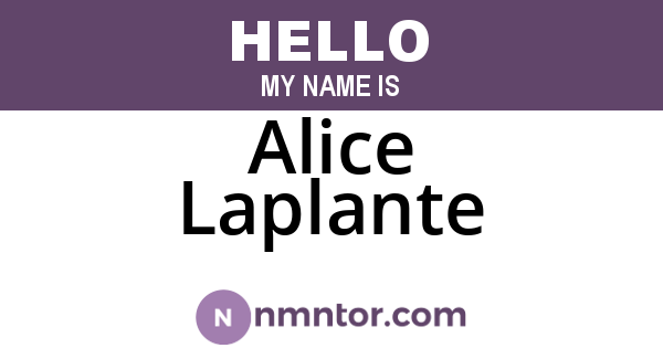 Alice Laplante