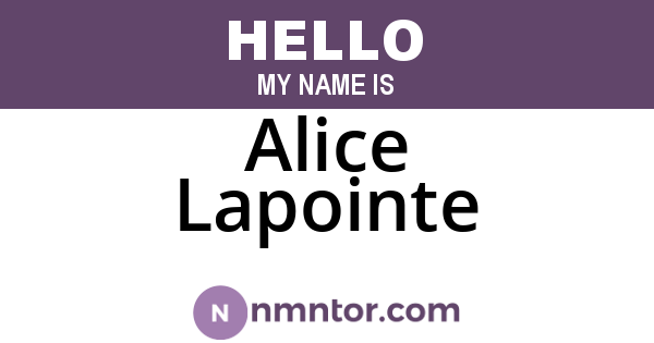 Alice Lapointe