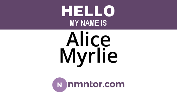 Alice Myrlie