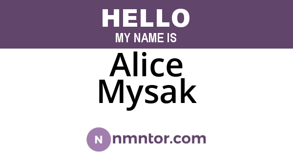 Alice Mysak