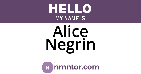 Alice Negrin