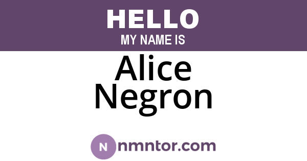 Alice Negron