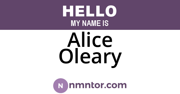 Alice Oleary