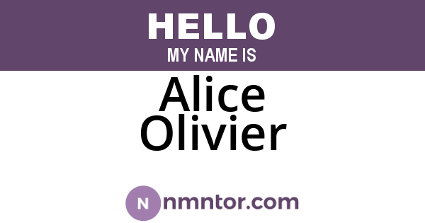 Alice Olivier