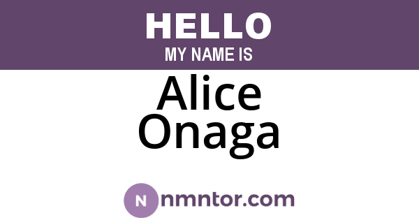 Alice Onaga