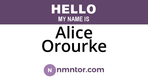 Alice Orourke