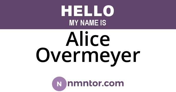 Alice Overmeyer