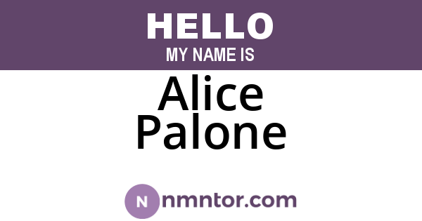Alice Palone