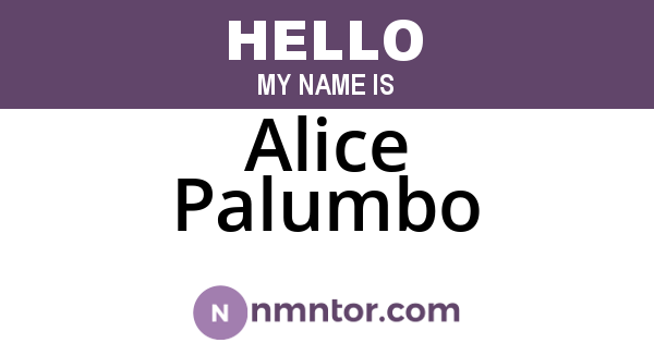 Alice Palumbo