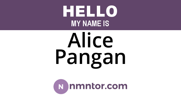 Alice Pangan