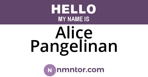 Alice Pangelinan
