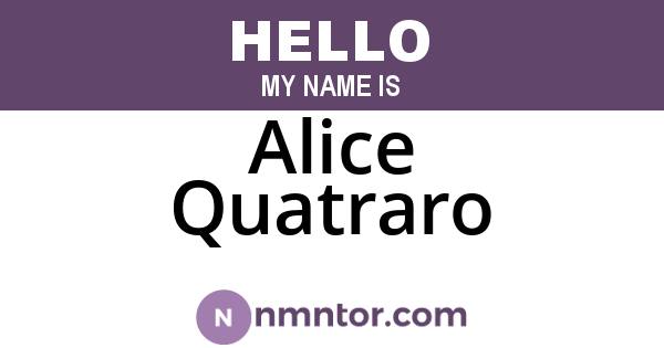 Alice Quatraro