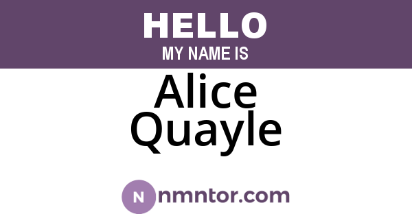 Alice Quayle