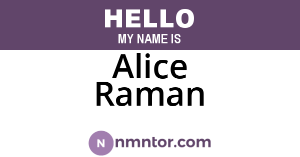 Alice Raman