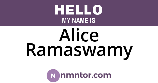 Alice Ramaswamy
