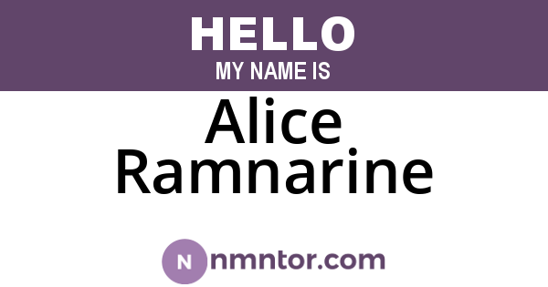 Alice Ramnarine