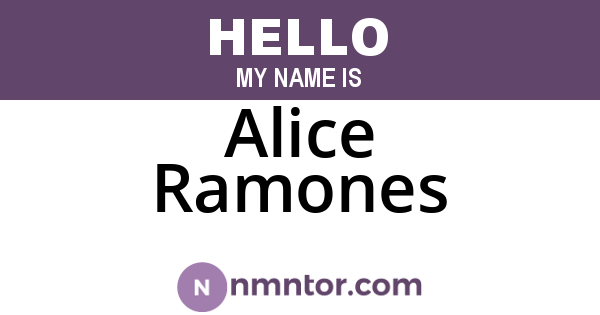 Alice Ramones