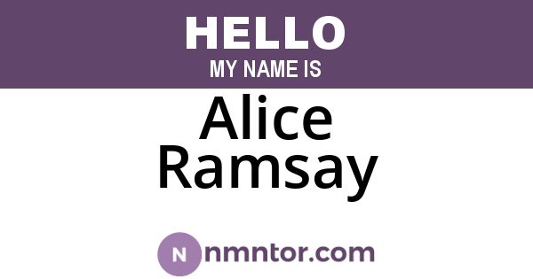 Alice Ramsay