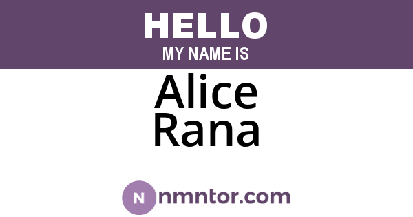 Alice Rana
