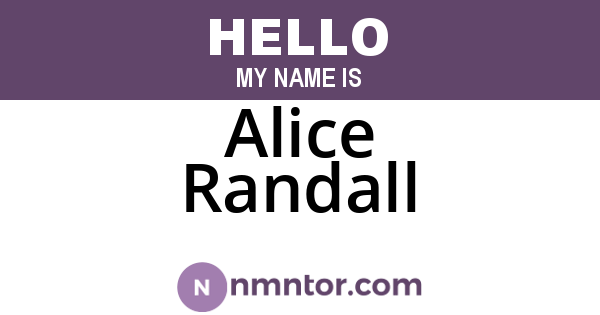 Alice Randall