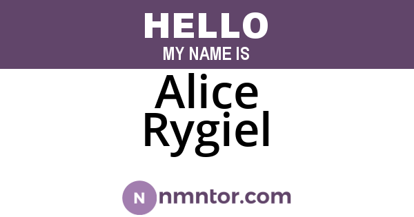 Alice Rygiel