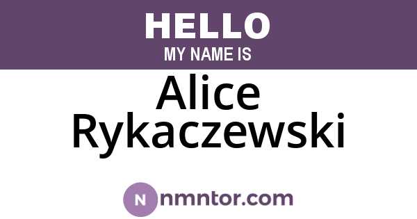 Alice Rykaczewski