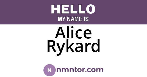 Alice Rykard