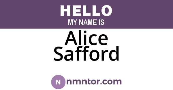 Alice Safford