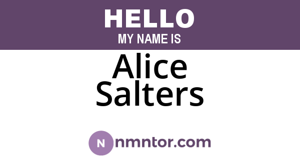 Alice Salters