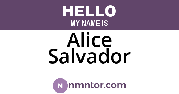 Alice Salvador