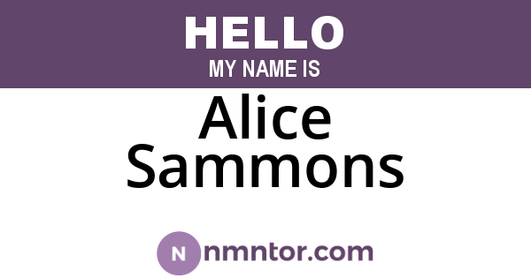 Alice Sammons