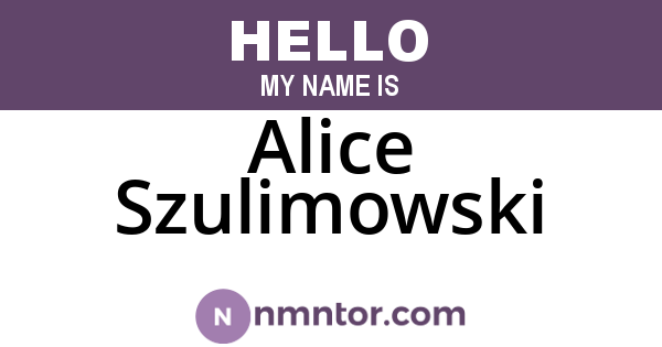 Alice Szulimowski