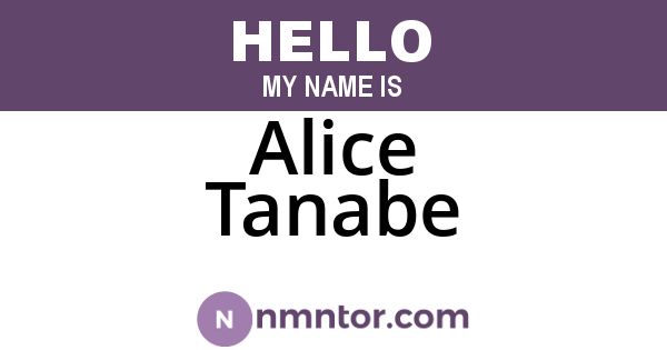 Alice Tanabe