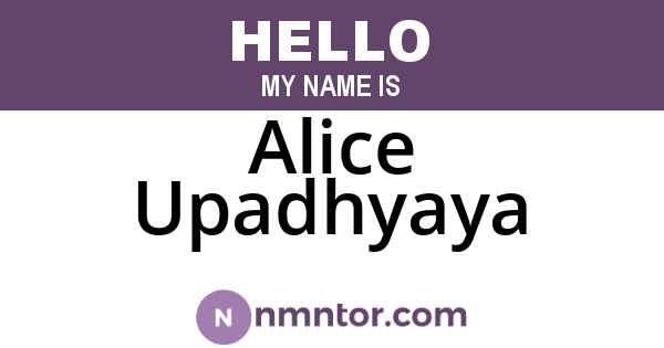 Alice Upadhyaya