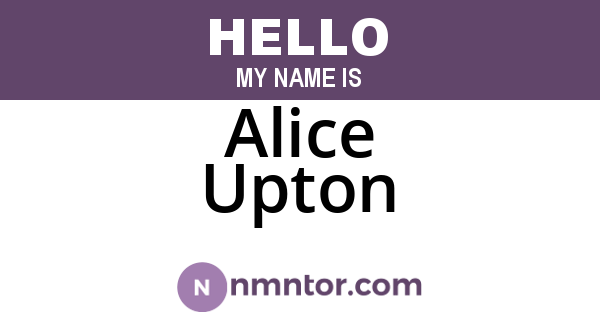 Alice Upton