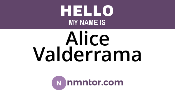 Alice Valderrama