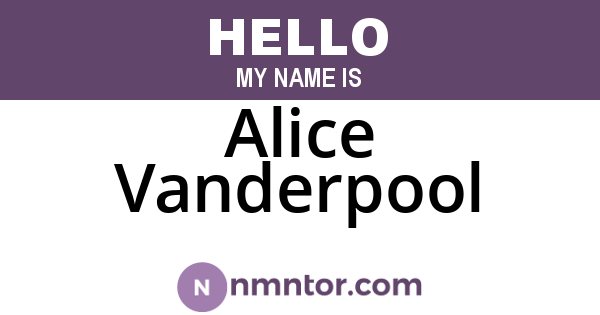 Alice Vanderpool